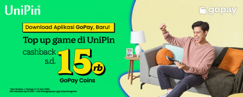 Top Up Game di UniPin Cashback 90% hingga 15Ribu Koin GoPay!